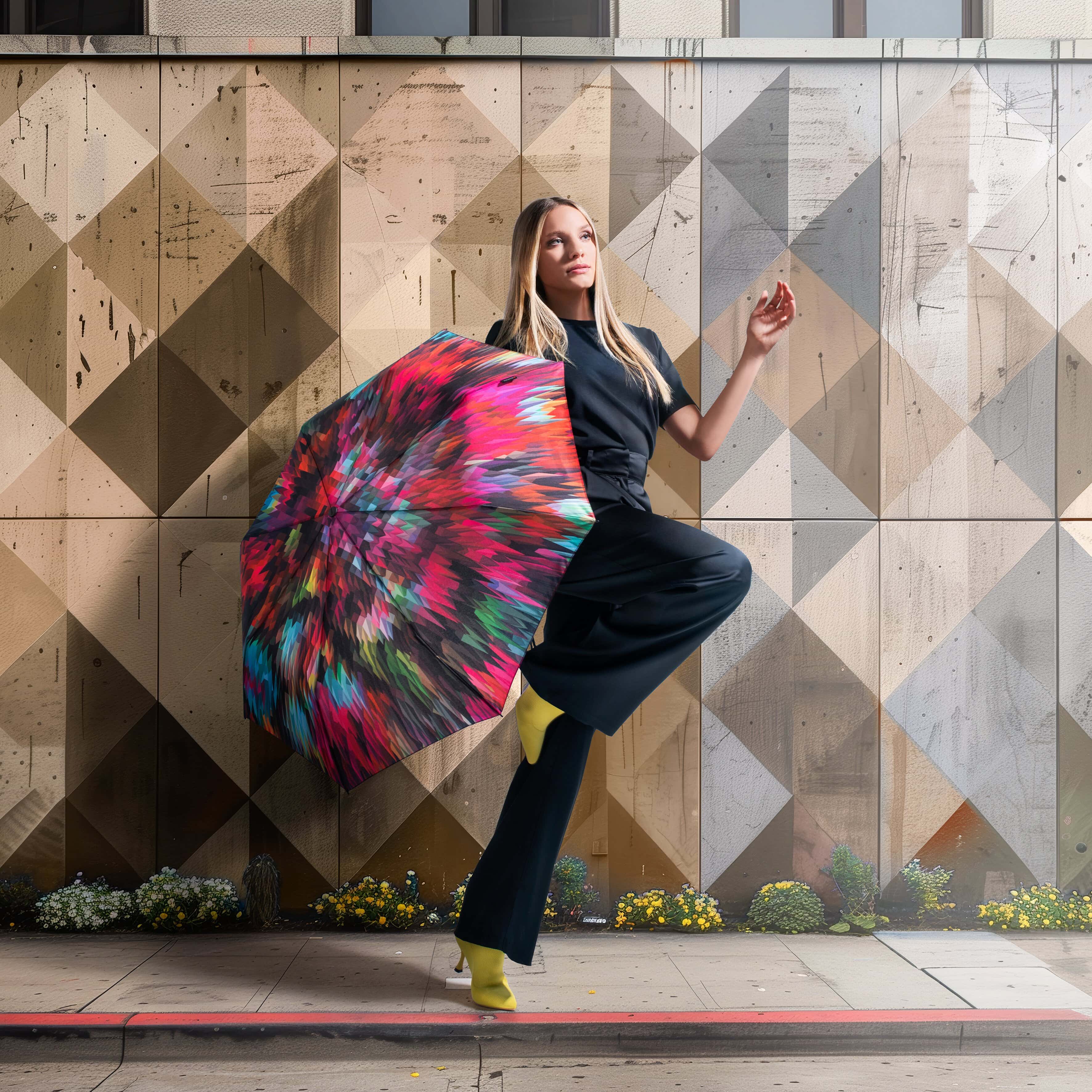 Knirps Parapluie Knirps T.200 medium Duomatic peacook red  - photo 3